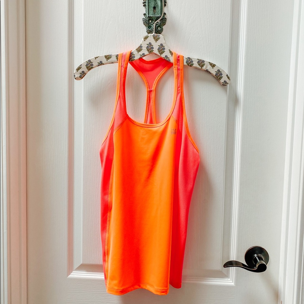 Victoria’s Secret Sport Bright Orange & Pink Workout Tank Top Size XS